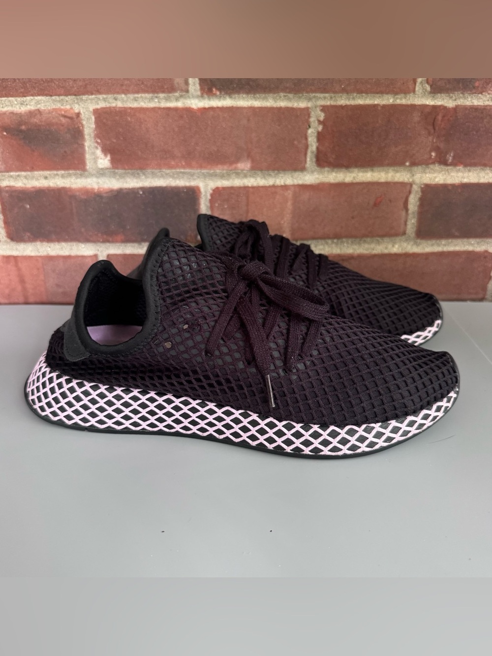 Adidas Deerupt Runner B37602 Black Pink Mesh Sneakers Men’s US 11 EU 44